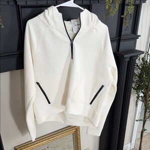 DSG White Women's Hoodie with Black Accents